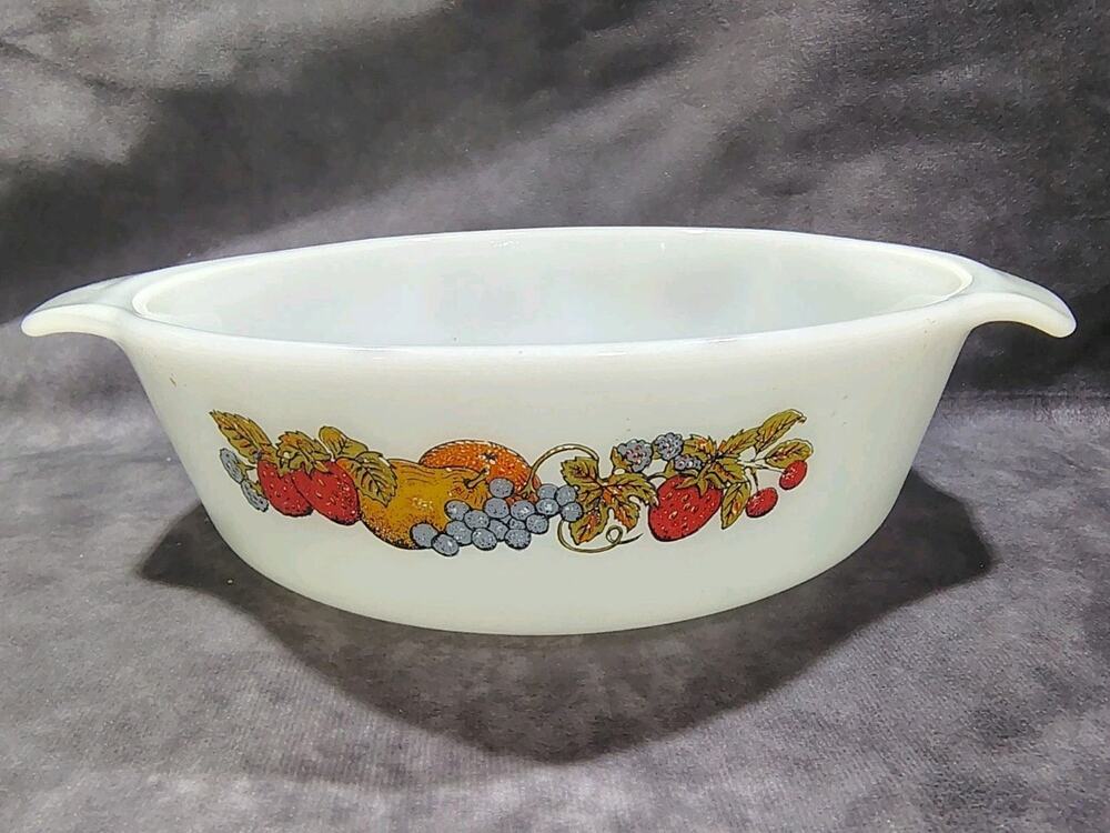 Vintage Anchor Hocking/Fire King “Fruit Harvest” Casserole Dish